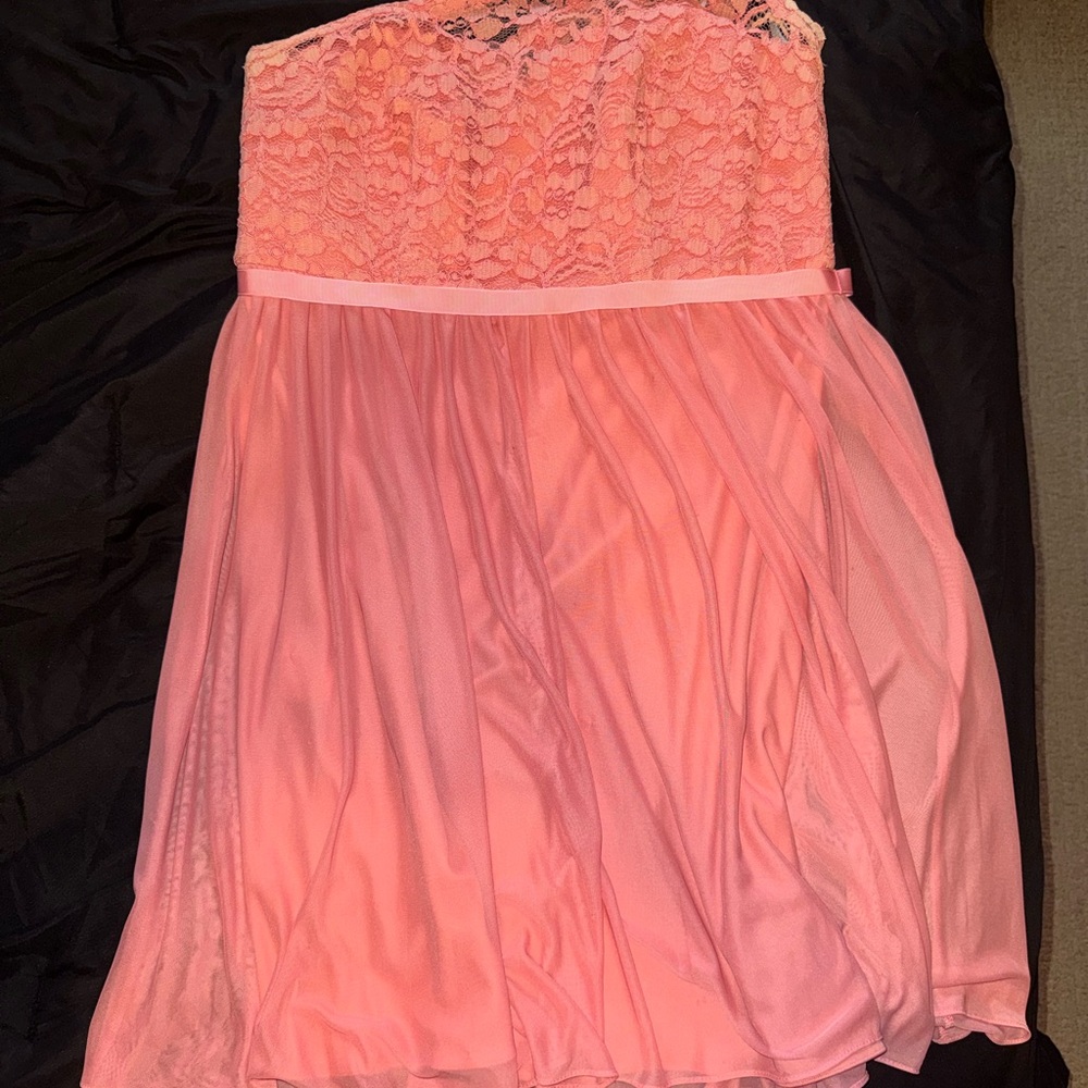 David's Bridal Coral Lace Dress